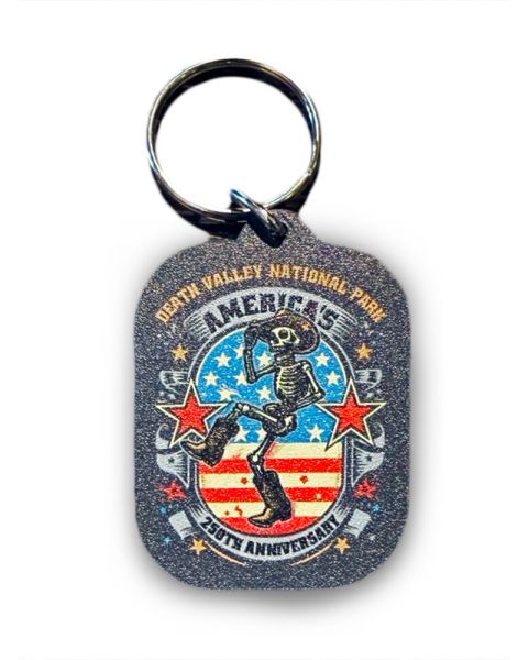 Death Valley America's 250th Dancing Skeleton Keychain
