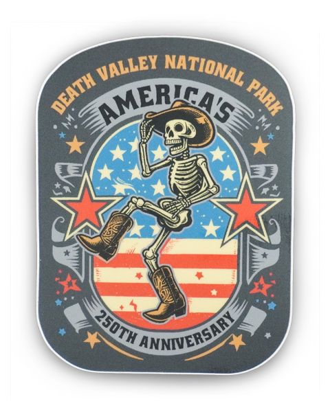 Death Valley America's 250th Dancing Skeleton Sticker