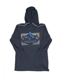 Double Exposure Mountain Hooded Long Sleeve T-Shirt